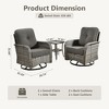 XIZZI Patio Furniture Sets Designed for Outdoor Relaxation, Comfy 3.5-Inch Cushions & 360° Swivel Action for Extra Comfort, 3 Pcs/Set, Black - 3 of 4