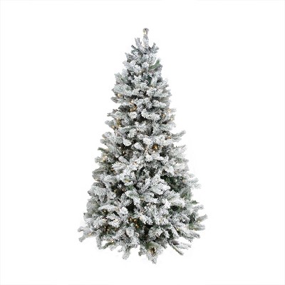 Northlight 9' Pre-lit Artificial Christmas Tree Flocked Victoria Pine ...