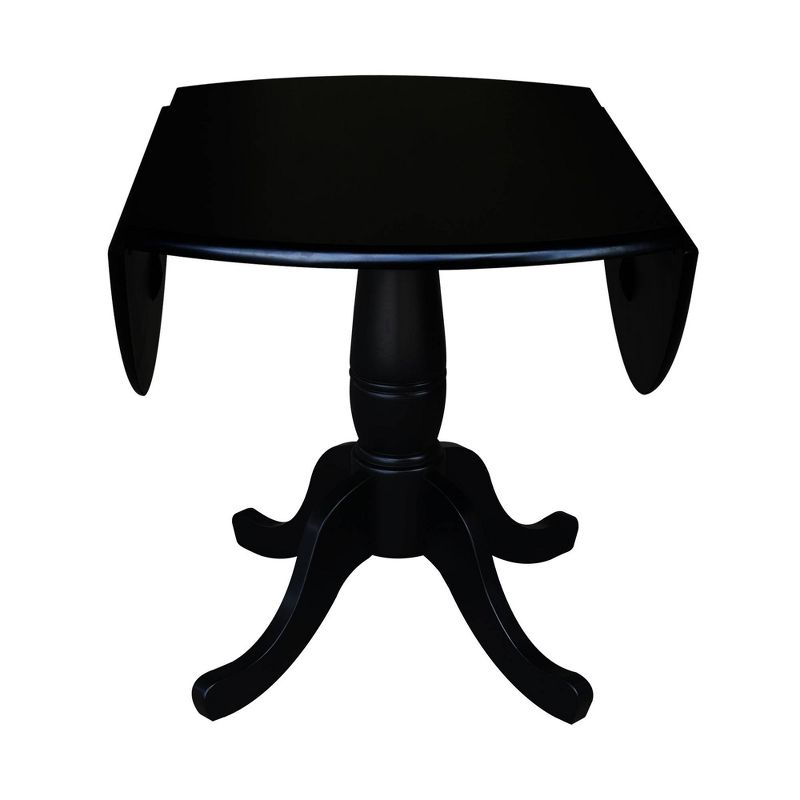 Davidson Round Dual Drop Leaf Pedestal Table Black - International Concepts, 6 of 12