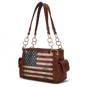 MKF Collection Alaina Vegan Leather Women’s Flag Shoulder Bag by Mia K - 1 of 4