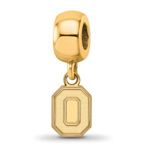 Black Bow Jewelry 14k Yellow Gold Plated Sterling Silver Ohio State Buckeyes NCAA Bead Charm - 1 of 4