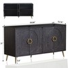 Modern Lacquered 4 Door Wooden Cabinet Sideboard Buffet Server Cabinet Storage Cabinet - 4 of 4