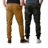 Galaxy By Harvic Men's Slim Fit Cotton Stretch Twill Cargo Joggers-2 Pack - 2 of 4