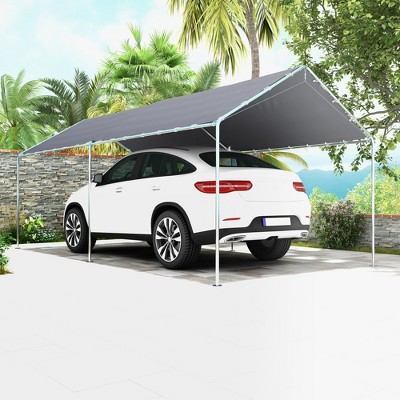 Gray 10' x 20' Portable Galvanized Steel Carport Kit