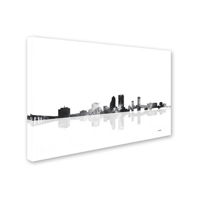 Trademark Fine Art -Marlene Watson 'Jacksonville Florida Skyline BG-1' Canvas Art