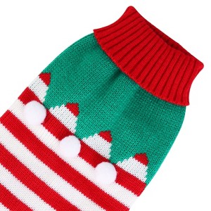 iMountek Pet Christmas Turtleneck Sweater Snowman Stripes Costume for Small Medium Kitten Puppy Cats Dogs Furball - 1 of 4