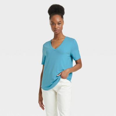 Women's Short Sleeve V-Neck Drapey T-Shirt - A New Day™