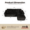 XIZZI No Assembly Sectional Sofa Set w/ Chaise - Plush/Corduroy Fabric, High-Resilience Foam, Beige/Black/Gray - Ships Compressed & Ready to Use - 3 of 4