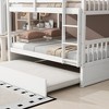 Racxily Rubber Wood Bunk Bed with Trundle, Ladder and Guardrails, Convertible to 2 Beds, with Trundle - 3 of 4
