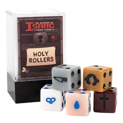 Maestro Media: The Binding of Isaac: Four Souls - Holy Rollers Dice Set - 5pc Set, 6-Sided, Card Game Accessory