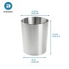 iDESIGN Round Metal Waste Basket The Patton Collection Brushed Stainless Steel: 3.3 Gallon Trash Can for Bathroom - 4 of 4