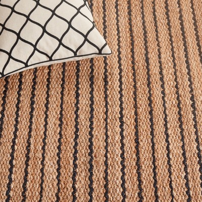 Handmade Black and Natural Jute Stripe 4' x 6' Area Rug