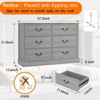 6 Drawers Dresser for Bedroom, Wood Dresser Chest of Drawers Organizer Storage - 2 of 4