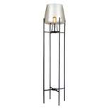 61" Nadia Black Metal and Champagne Gold Glass Bowl Modern Floor Lamp - River of Goods