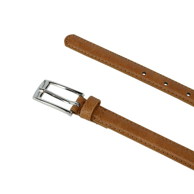 CTM Women's Skinny Leather Dress Belt (Pack of 2 Colors), 3 of 5