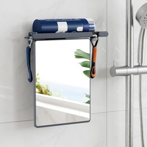 Fogless Shower Mirror, Anti-Fog with Suction Cup & Razor Holder for Shaving/Makeup, Shatterproof Wall Mounted - 1 of 4