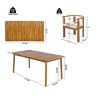 7 Piece Acacia Wood Patio Dining Set with Armrest Chairs,Outdoor Dining Table and Chairs Set for Garden,All-Weather Acacia Wood Patio Dining Set-Koiai - 3 of 4