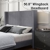 AMERLIFE Upholstered Platform Bed Frame, Wingback with 50.8" Headboard, Corduroy, Solid Wood Legs, No Box Spring - 4 of 4