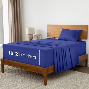 Mellanni 1800 Bed Sheet Set With DEEP Fitted Sheet - 1 of 3