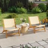 Tangkula Teak Wood Patio Chair w/Webbing Seat & Backrest Mid-century Accent Chair - 4 of 4