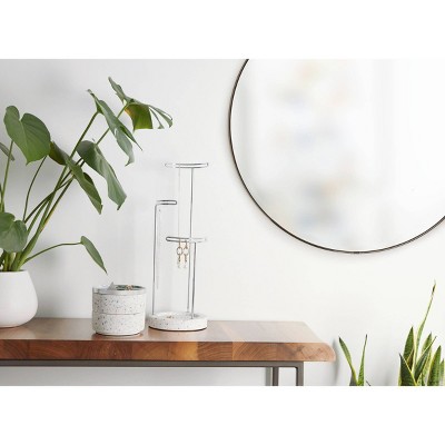 Elegant 34" Round Wall Mirror with Metallic Titanium Frame