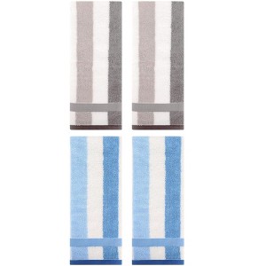 REGALWOVEN Striped Absorbent Soft Cotton Hand Towels for Bathroom 4 Pack - 1 of 4