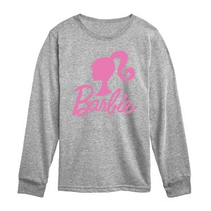 Boys' - Barbie - Logo Pink Glitter Transfer Long Sleeve Graphic T-Shirt - 1 of 3