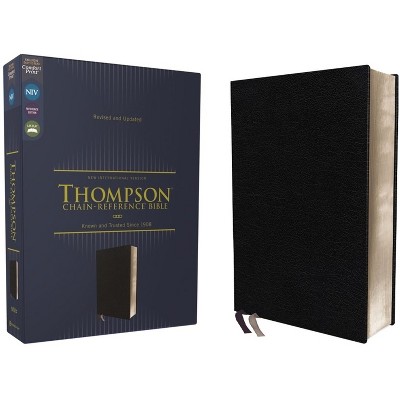 Niv, Thompson Chain-Reference Bible, European Bonded Leather, Black, Red Letter, Comfort Print - by  Zondervan (Leather Bound)