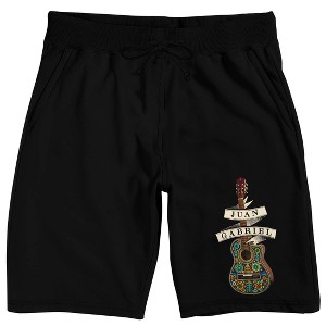 Juan Gabriel Colorful Guitar Men's Black Lounge Shorts - 1 of 4