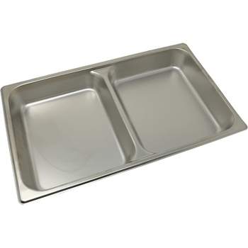 Winco SPFD2 Stainless Steel Divided 2-1/2-Inch Deep Steam Table Food Pan, Full Size 20.75" x 12.75" x 2.5"