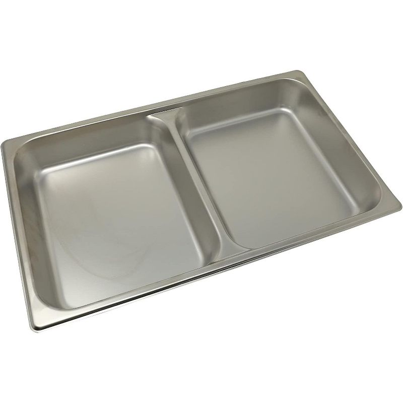 Winco SPFD2 Stainless Steel Divided 2-1/2-Inch Deep Steam Table Food Pan, Full Size 20.75" x 12.75" x 2.5", 1 of 2