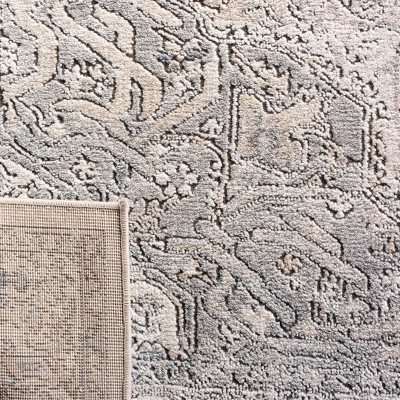Ivory and Gray Hand-Knotted Wool Area Rug, 3' x 5'