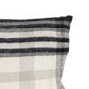 14x14 Inch Hand Woven Plaid Throw Pillow Black Cotton With Polyester Fill by Foreside Home & Garden - 3 of 4