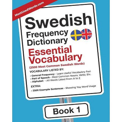 Swedish Frequency Dictionary - Essential Vocabulary - (Swedish-English) by  Mostusedwords (Paperback)