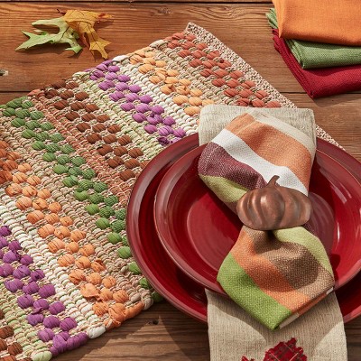 Autumn Multicolor Cotton Braided Table Runner 13" x 36"