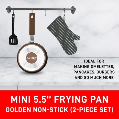 Golden Copper Cast Iron Mini Nonstick Skillet Set