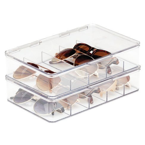 mDesign Stacking Plastic Storage Kitchen Bin - 2 Pull-Out Drawers, 8 Pack, Clear - Clear