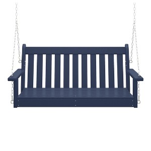 WestinTrends Malibu Outdoor Patio HDPE Hanging Front Porch Swing Bench - 1 of 4