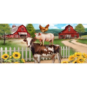 Briarwood Lane Summer Farm Friends Mini Mat 22x10 Indoor Outdoor For Summer Doormat - 1 of 2