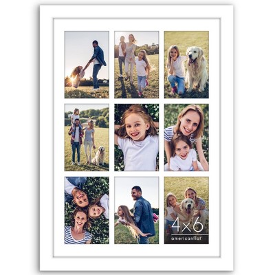 Americanflat 14x20 Collage Picture Frame with Polished Plexiglass - Fits Nine 4x6 Photos or One 14x20 Photo - Gallery Wall Frame Set - White