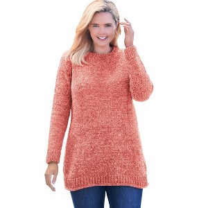 Woman Within Plus Size Crewneck Chenille Sweater - 1 of 4