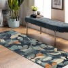 Bohemian Floral Vintage Leaves Indoor Runner or Area Rug by Blue Nile Mills - 2 of 4