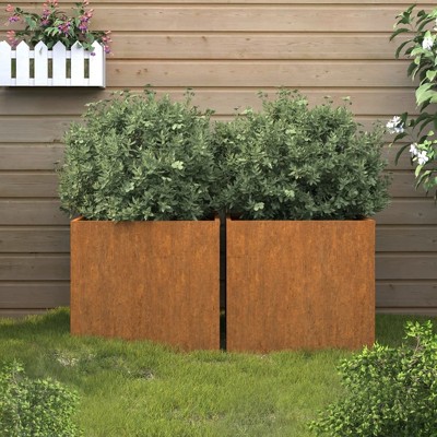 vidaXL Garden Raised Bed PP Anthracite 16.9"x16.9"x13.8"