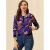 INSPIRE CHIC Women's Stand Collar Floral Prints Zip Up Lightweight Short Jacket - 4 of 4