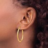 Black Bow Jewelry 2.5mm x 35mm 14k Yellow Gold Knife Edge Diamond-Cut Round Hoops - 3 of 4