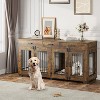 Dog Crate Furniture for Large Dogs Indoor Kennel Furniture-Style Dog Cage with Doors,  Sturdy Dog Crates for Medium/Large Dogs, Easy Assembly Rustic - 2 of 4
