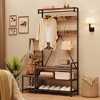 Coat Rack Shoe Bench with 10 Hooks, 5-Tier Shelf Entryway Hall Tree with Storage, Metal Frame Hallway Organizer, 4-in-1 Wood Look Accent Furniture - 2 of 4