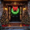 Hooseng Pre-Lit Christmas Lighted Wreath Display Decor, 35" Xmas Wreath with Bow and 90 LED Lights, Holiday Festival Vacation Decoration - 2 of 4
