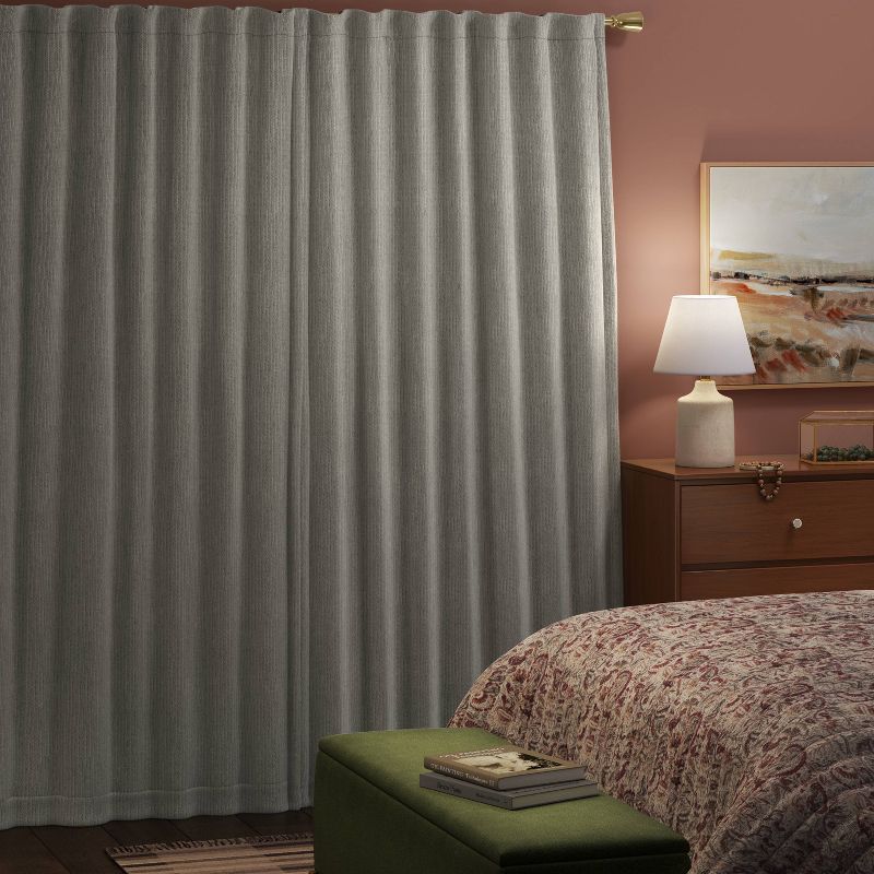 Blackout Corded Ribbed Curtain Panels - Threshold™, 4 of 7