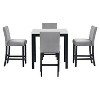 Whisen 5-piece Counter Height Dining Table Set with Faux Marble Top Dining Table and Velvet-Upholstered Chairs - 3 of 4